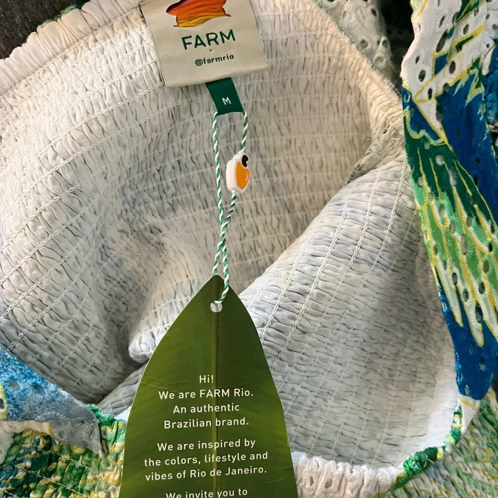 Farm Rio Araras Parrot Print Smocked Mini Dress - Picture 4 of 8